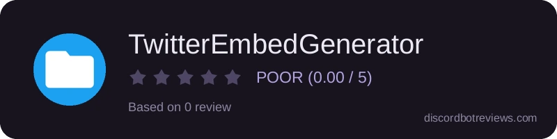 Rating widget preview for TwitterEmbedGenerator