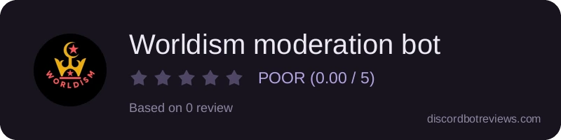 Rating widget preview for Worldism moderation bot