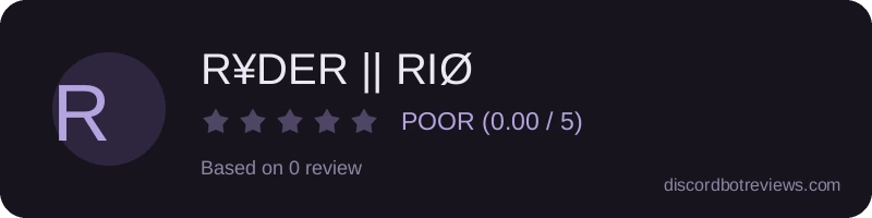 Rating widget preview for R¥DER || RIØ