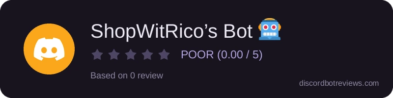Rating widget preview for ShopWitRico’s Bot 🤖