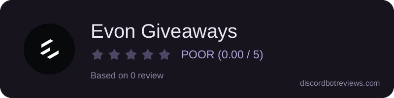 Rating widget preview for Evon Giveaways
