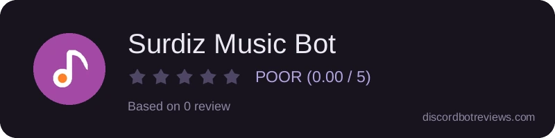 Rating widget preview for Surdiz Music Bot