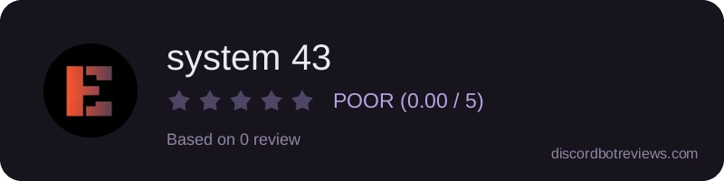 Rating widget preview for system 43