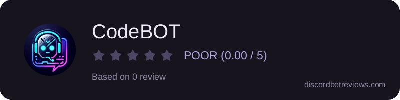 Rating widget preview for CodeBOT