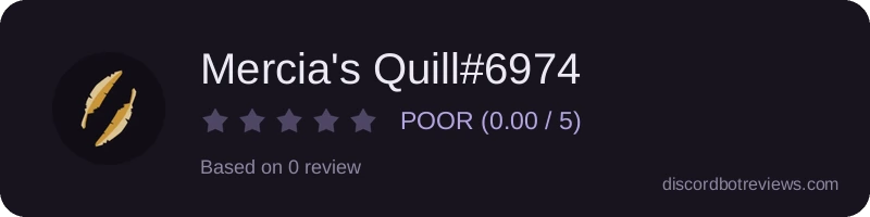 Rating widget preview for Mercia's Quill#6974