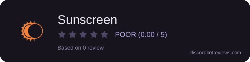 Rating widget preview for Sunscreen