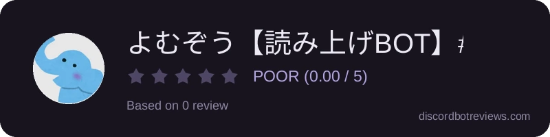 Rating widget preview for よむぞう【読み上げBOT】#1986