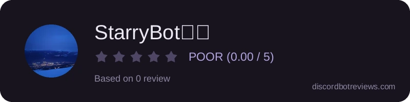 Rating widget preview for StarryBot✨⭐