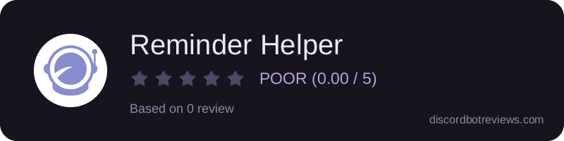 Rating widget preview for Reminder Helper