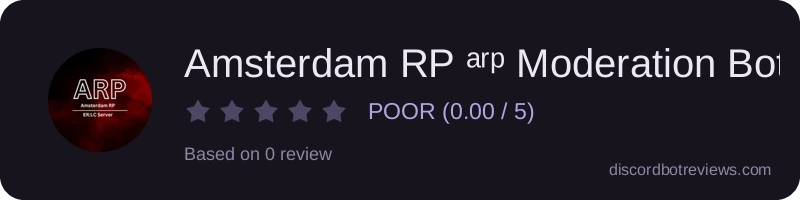 Rating widget preview for Amsterdam RP ᵃʳᵖ Moderation Bot