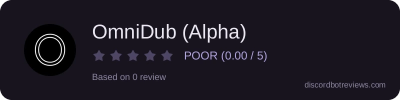 Rating widget preview for OmniDub (Alpha)