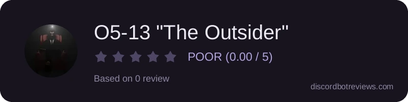 Rating widget preview for O5-13 "The Outsider"
