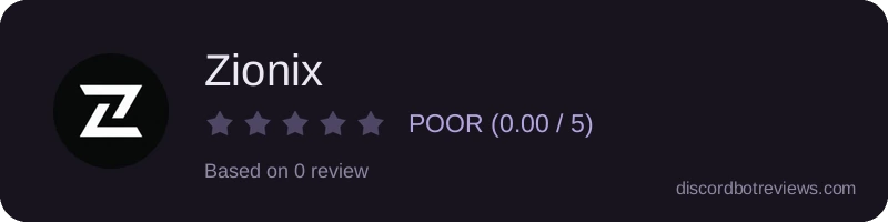 Rating widget preview for Zionix