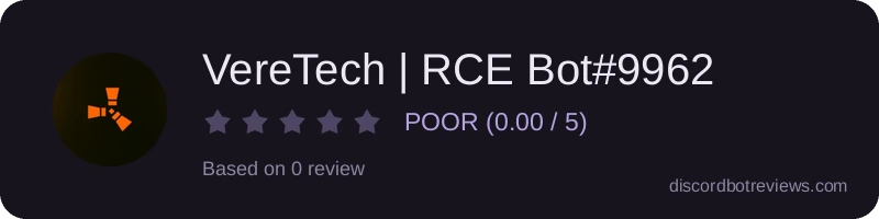 Rating widget preview for VereTech | RCE Bot#9962