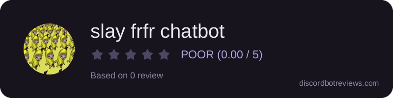 Rating widget preview for slay frfr chatbot