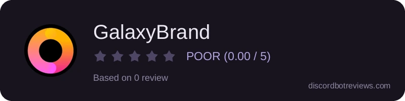 Rating widget preview for GalaxyBrand