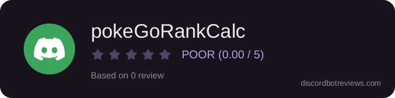 Rating widget preview for pokeGoRankCalc