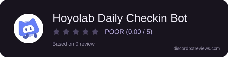 Rating widget preview for Hoyolab Daily Checkin Bot