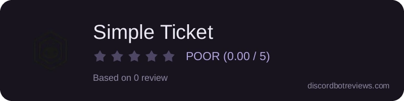 Rating widget preview for Simple Ticket