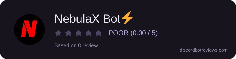 Rating widget preview for NebulaX Bot⚡