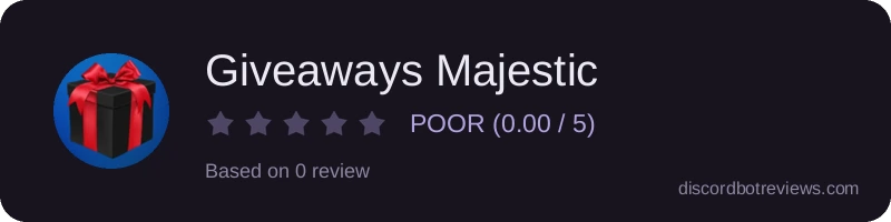 Rating widget preview for Giveaways Majestic