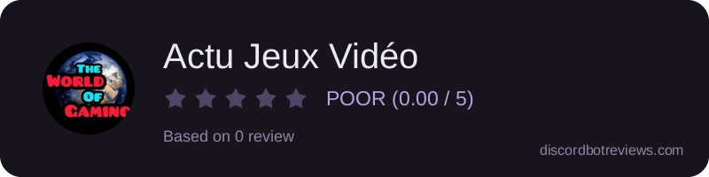 Rating widget preview for Actu Jeux Vidéo