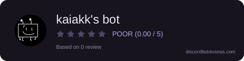 Rating widget preview for kaiakk's bot