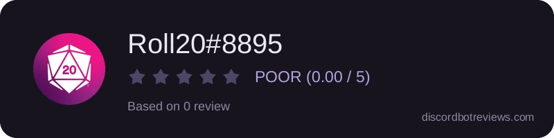 Rating widget preview for Roll20#8895