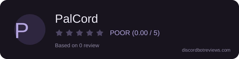 Rating widget preview for PalCord