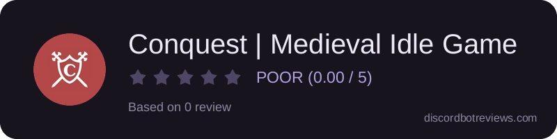 Rating widget preview for Conquest | Medieval Idle Game
