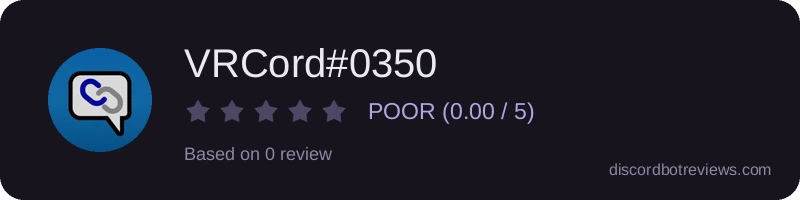 Rating widget preview for VRCord#0350