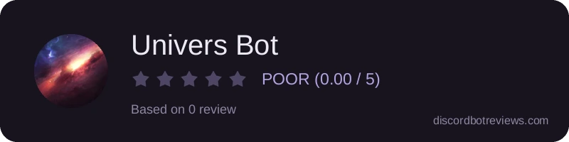 Rating widget preview for Univers Bot