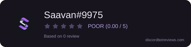 Rating banner for Saavan#9975