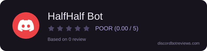 Rating widget preview for HalfHalf Bot