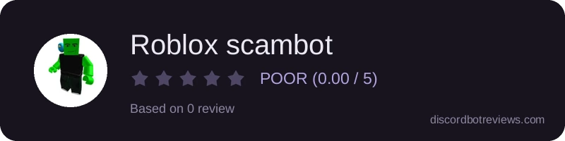 Rating widget preview for Roblox scambot