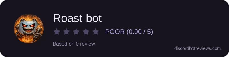 Rating widget preview for Roast bot