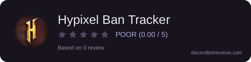 Rating widget preview for Hypixel Ban Tracker