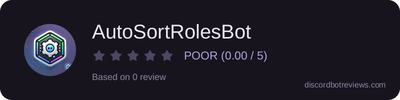 Rating widget preview for AutoSortRolesBot