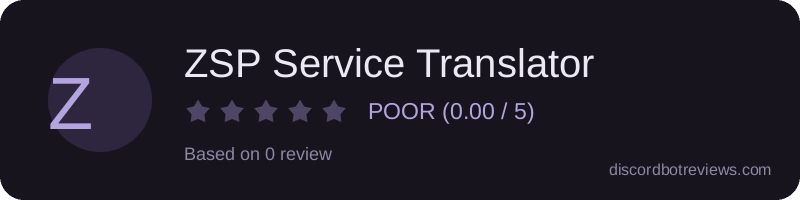 Rating widget preview for ZSP Service Translator