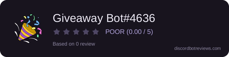 Rating widget preview for Giveaway Bot#4636