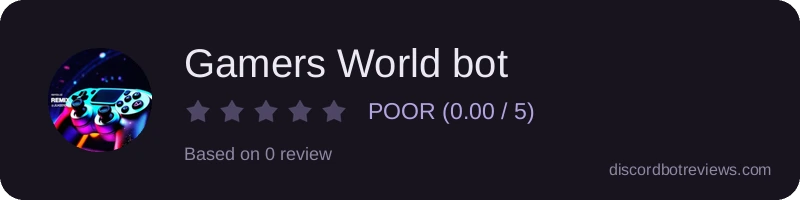 Rating widget preview for Gamers World bot