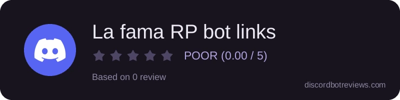 Rating widget preview for La fama RP bot links 