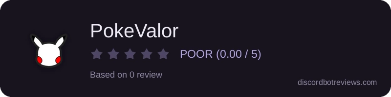 Rating widget preview for PokeValor