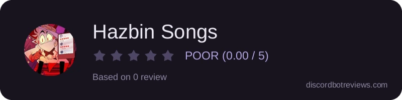 Rating widget preview for Hazbin Songs