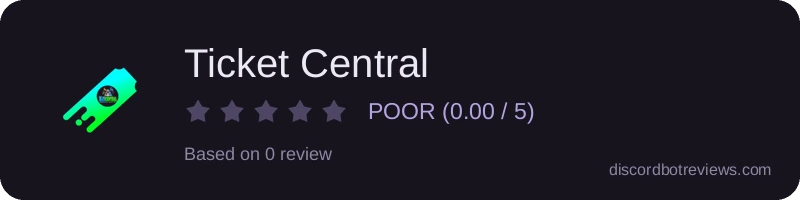 Rating widget preview for Ticket Central