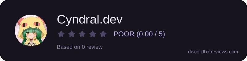 Rating widget preview for Cyndral.dev