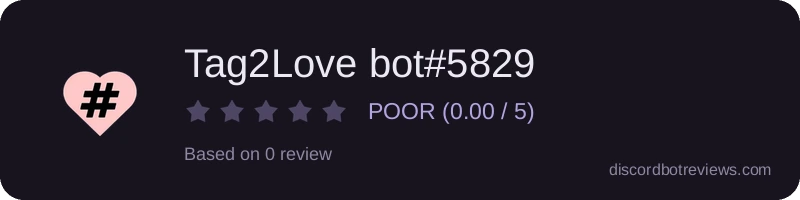 Rating widget preview for Tag2Love bot#5829