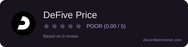 Rating widget preview for DeFive Price