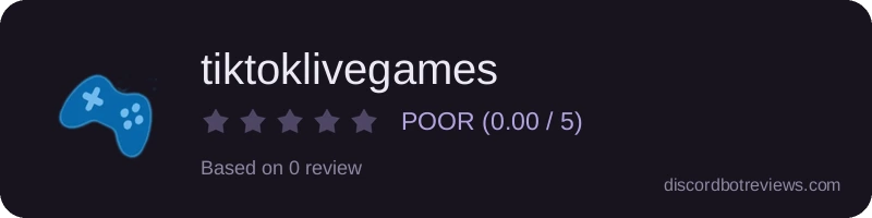 Rating widget preview for tiktoklivegames