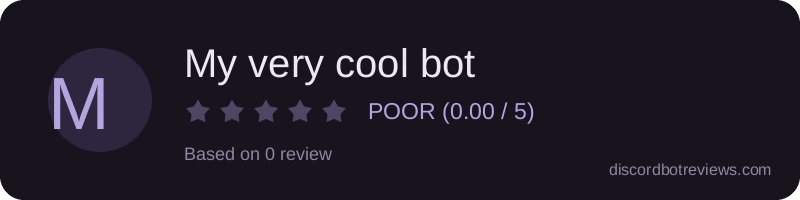 Rating widget preview for My very cool bot